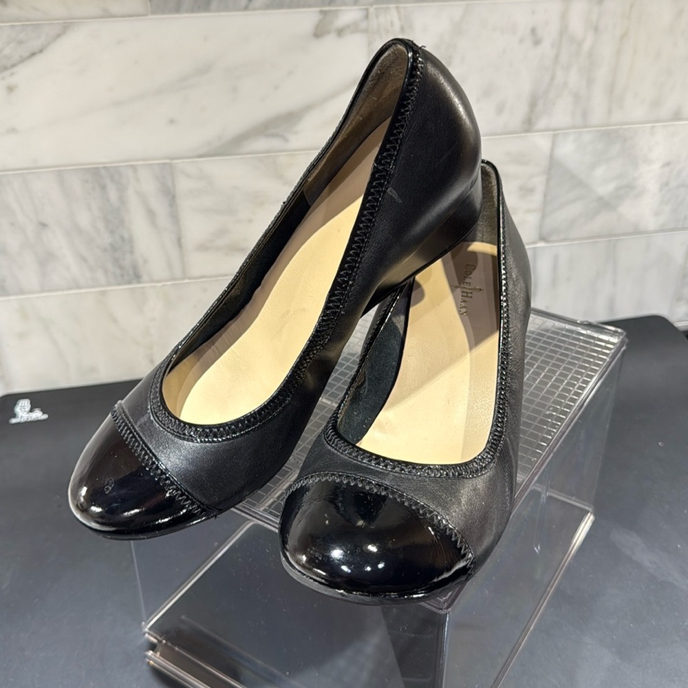 Cole Haan slip on wedge shoe